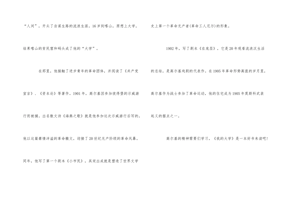 《在人间》读后感读书心得400字五篇_第3页