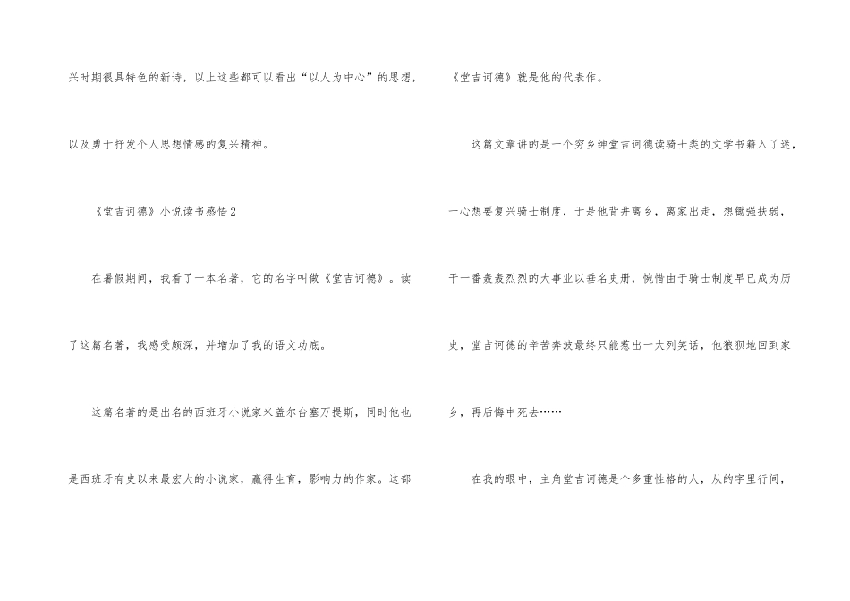 《堂吉诃德》小说读书感悟_第3页