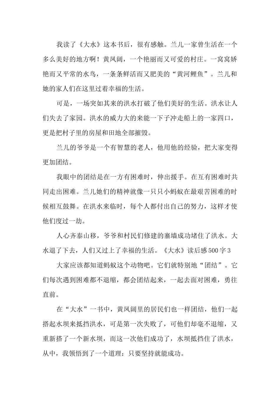 《大水》读后感500字_第2页