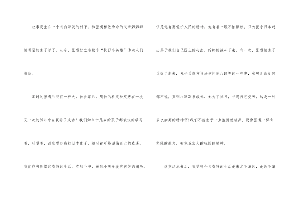 《小兵张嘎》读书心得500字六篇_第3页