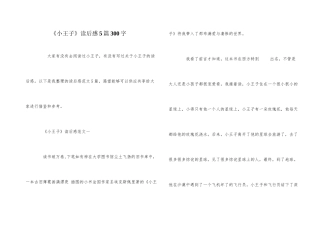 《小王子》读后感5篇300字