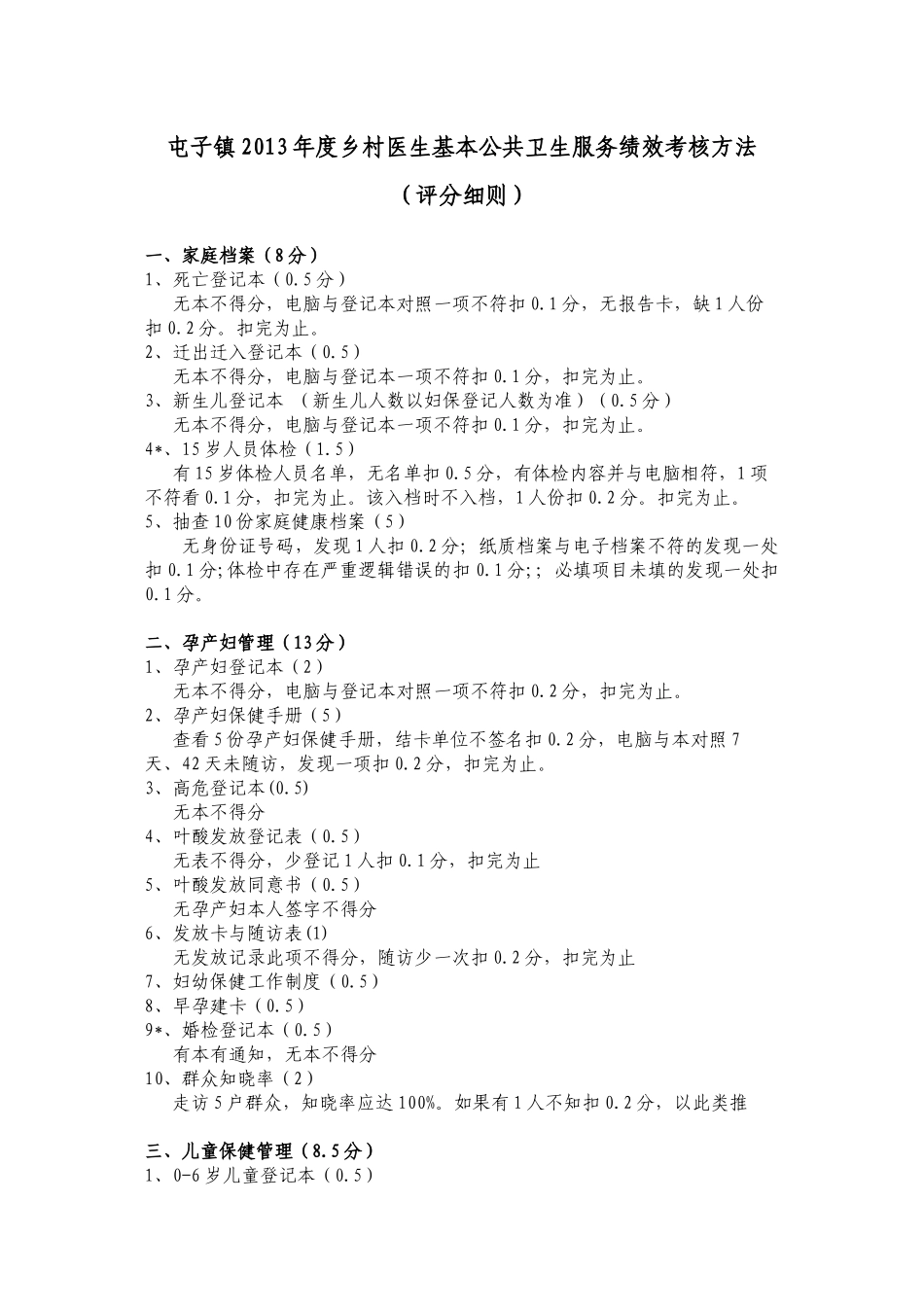 乡村医生基本公共卫生服务绩效考核细则_第1页