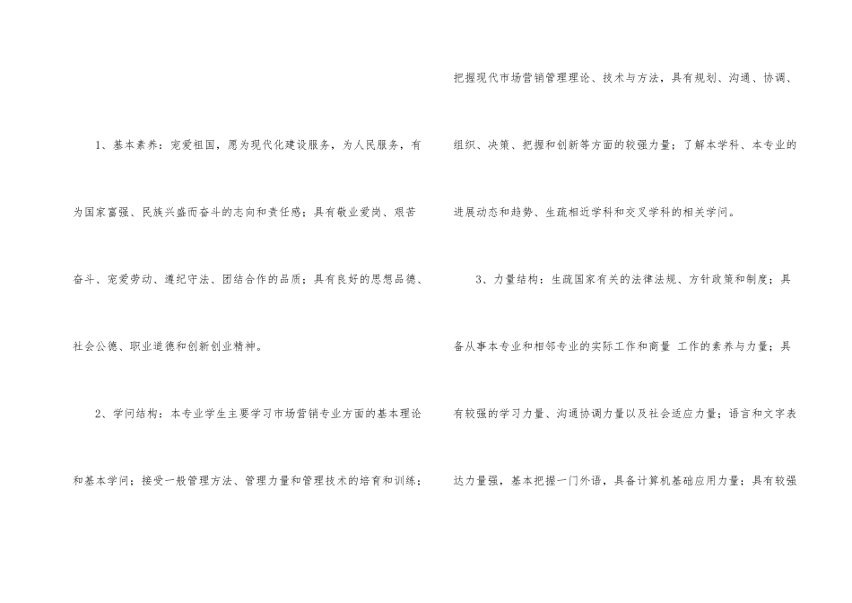 《市场营销》辅修专业教学计划_第2页