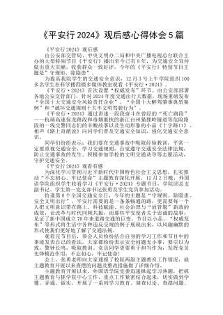 《平安行2024》观后感心得体会5篇