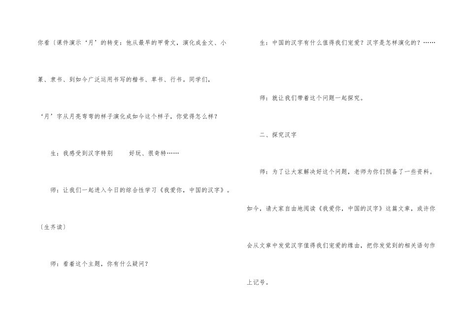 《我爱你，中国的汉字》教学设计_第3页