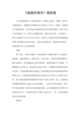 《我是护旗手》观后感