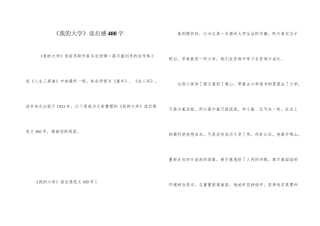 《我的大学》读后感400字