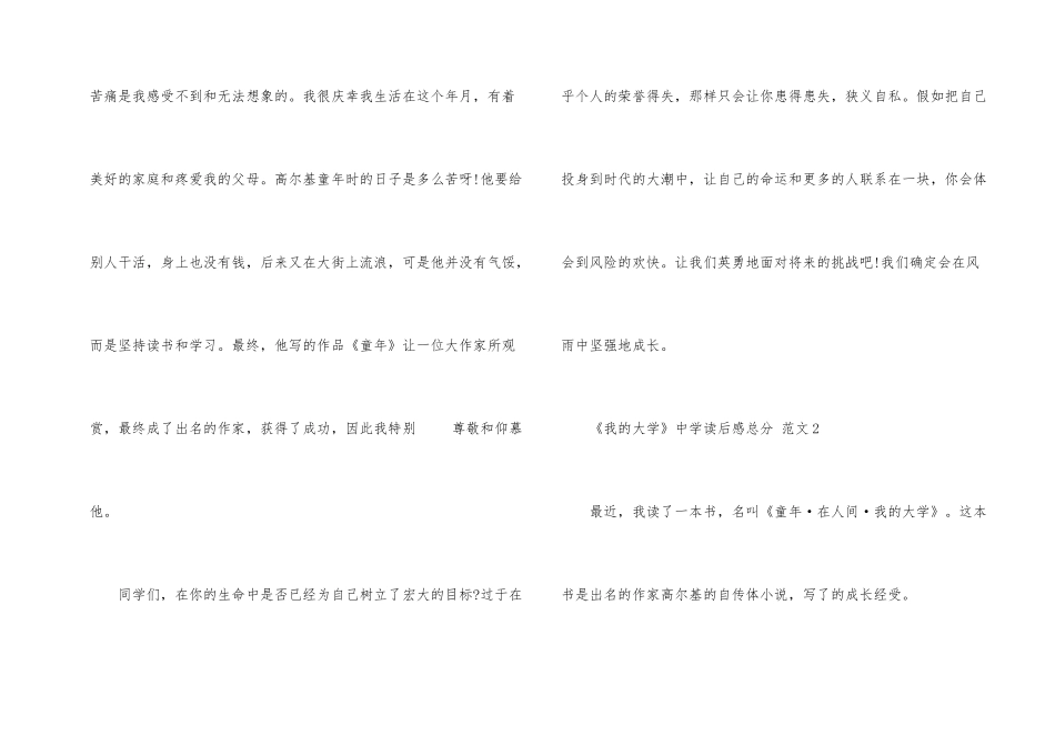 《我的大学》中学读后感满分_第2页
