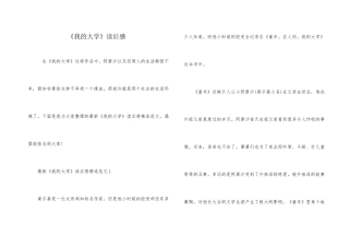 《我的大学》读后感