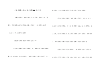 《戴小桥全传》读后感500字小学