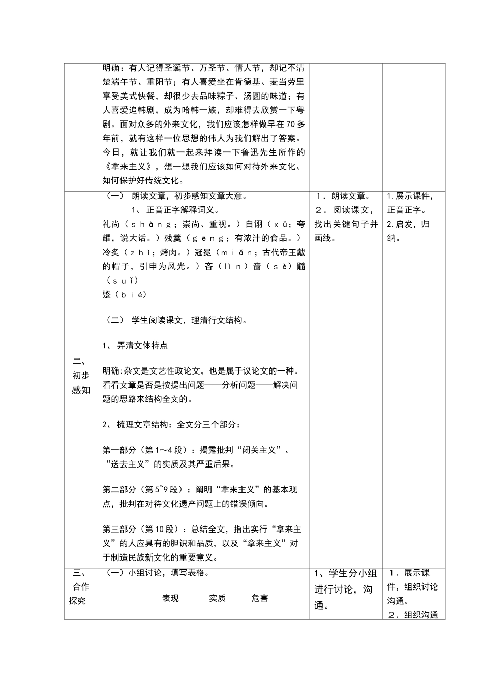 《拿来主义》教学设计_第2页