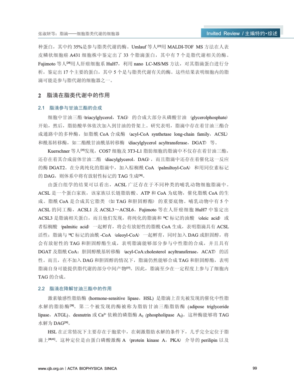 脂滴——细胞脂类代谢的细胞器_第3页