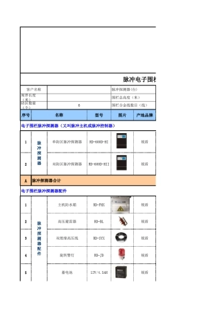 脉冲电子围栏配置清单报价样本