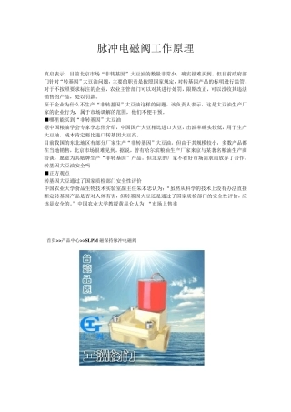 脉冲电磁阀工作原理
