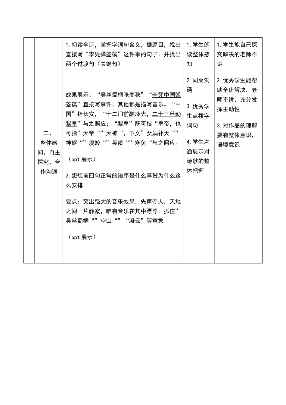 《李凭箜篌引》公开课教学设计_第3页