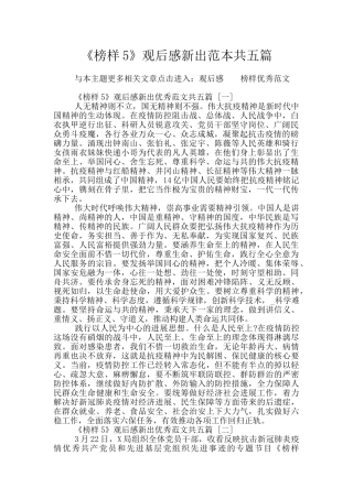 《榜样5》观后感新出范本共五篇