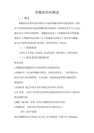 脊髓损伤的护理