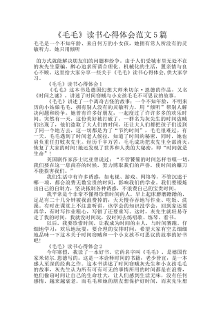 《毛毛》读书心得体会范文5篇