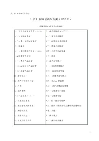 脑卒中评定量表