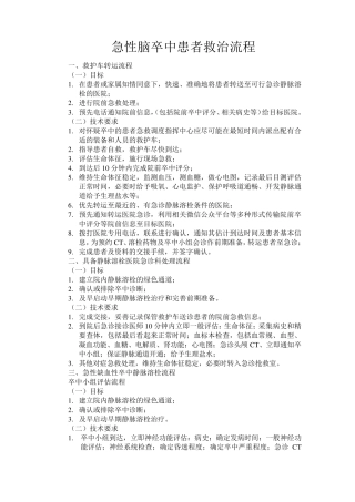 脑卒中静脉溶栓诊疗规范及流程图