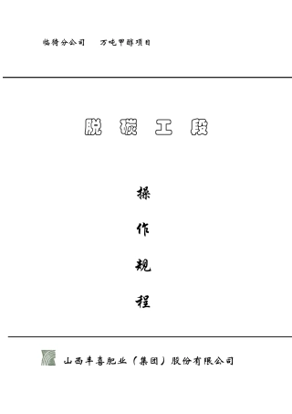 脱碳操作规程