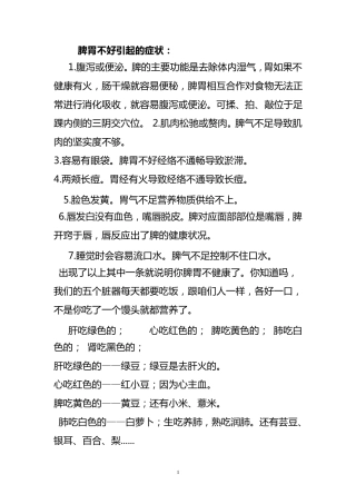 脾胃不好引起的症状