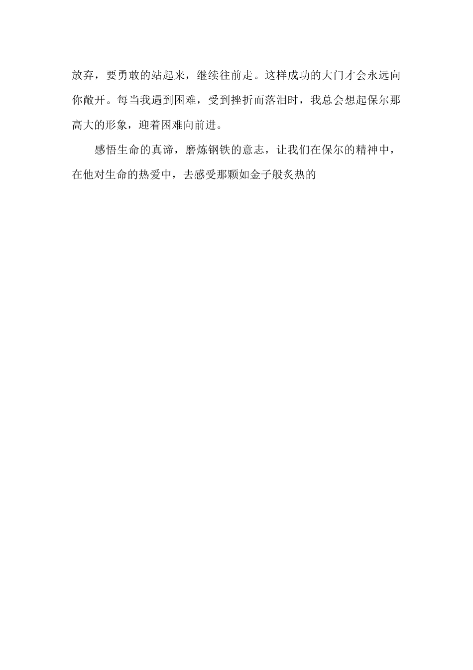 《钢铁是怎样炼成的》读后感_第3页