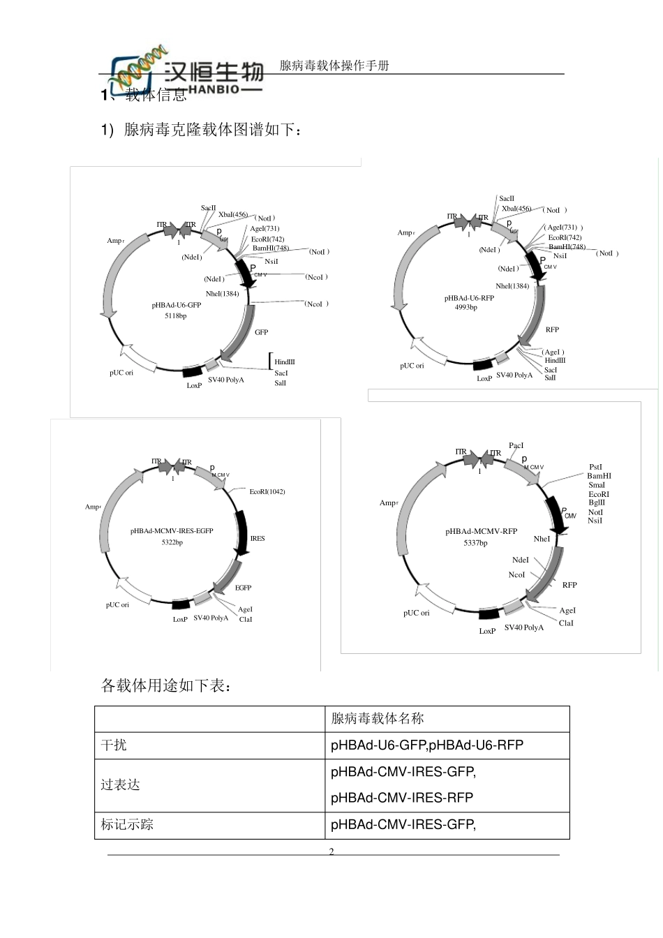腺病毒载体操作手册1407R2_第2页
