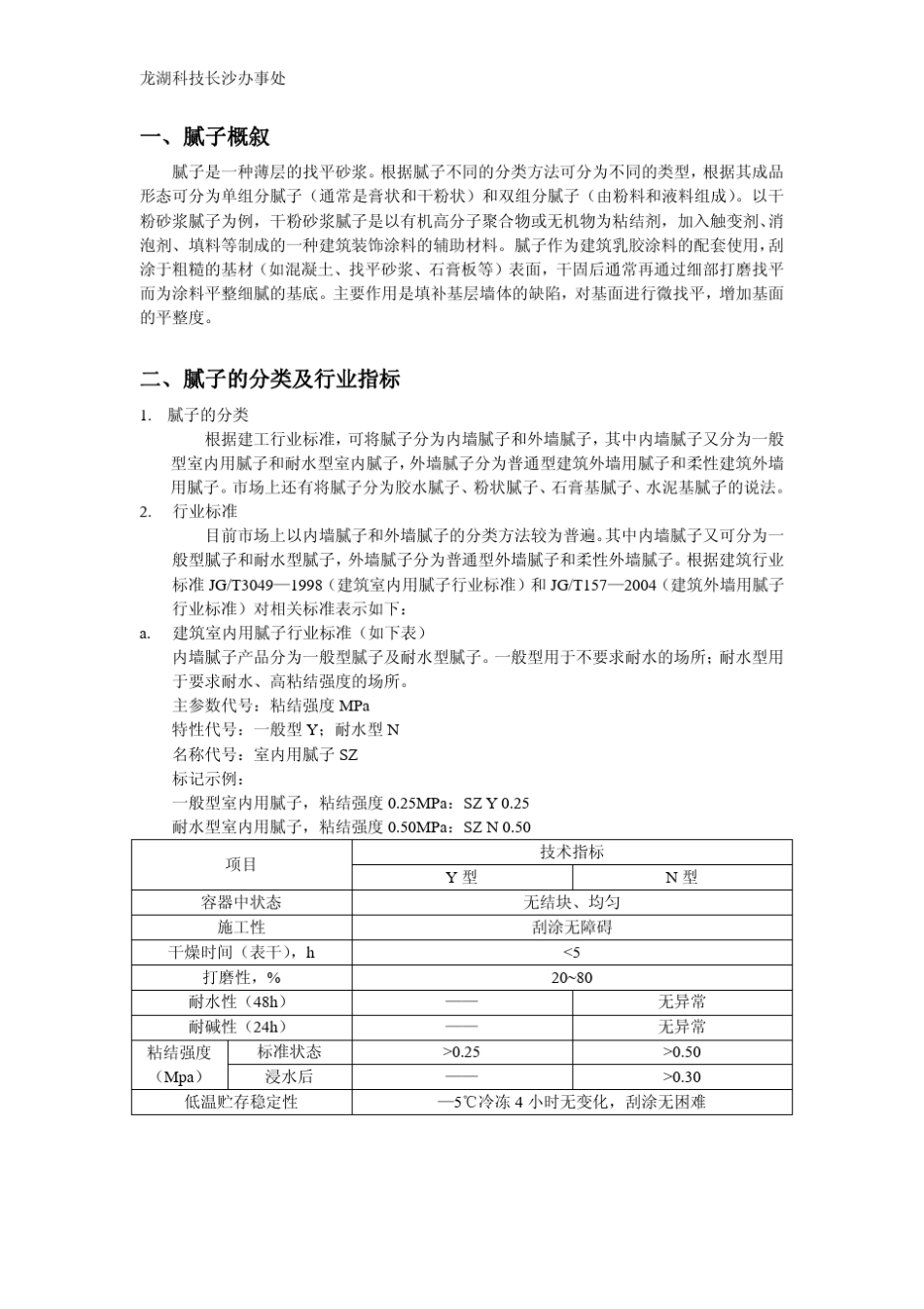 腻子行业标准、配方、常见问题_第1页
