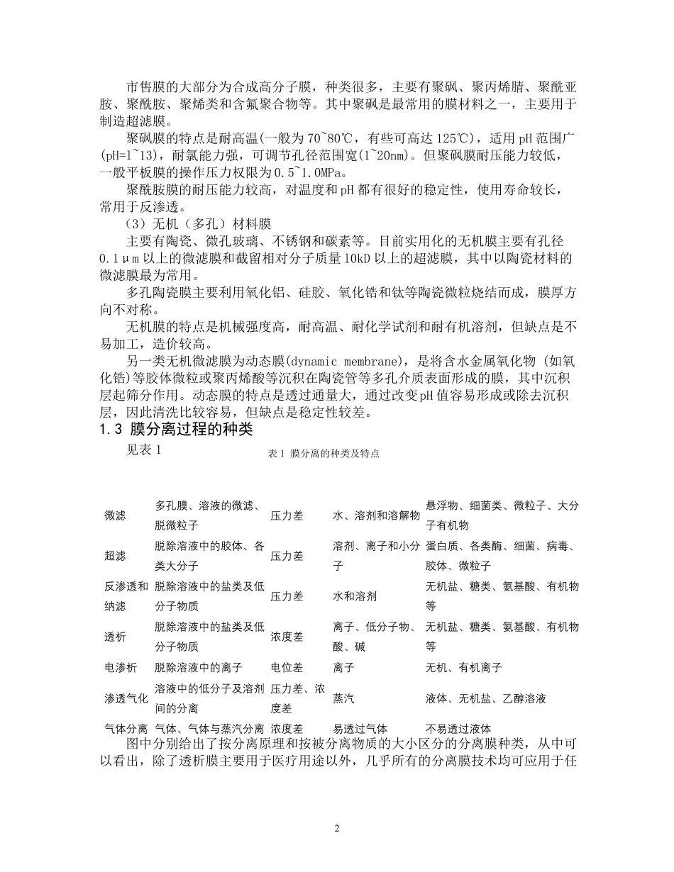 膜分离技术及应用_第2页