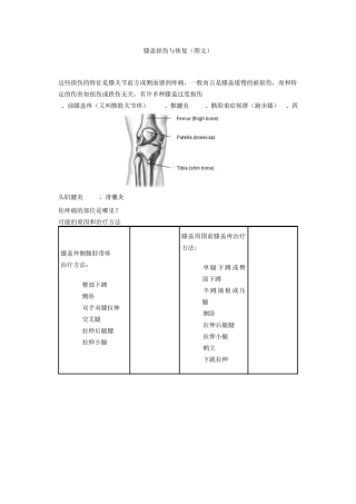 膝盖损伤与恢复