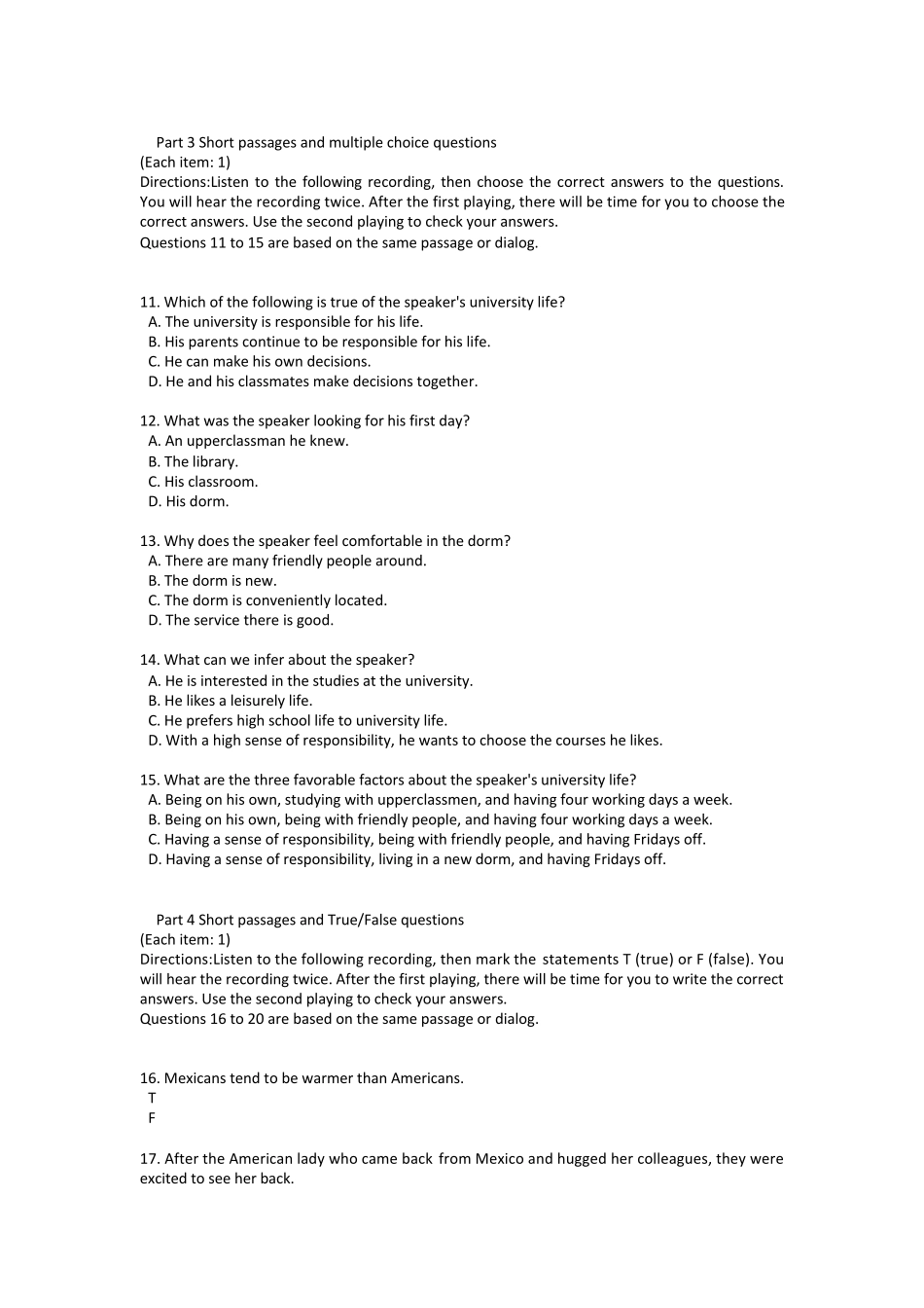 自主学习视听说测试题16单元_第3页