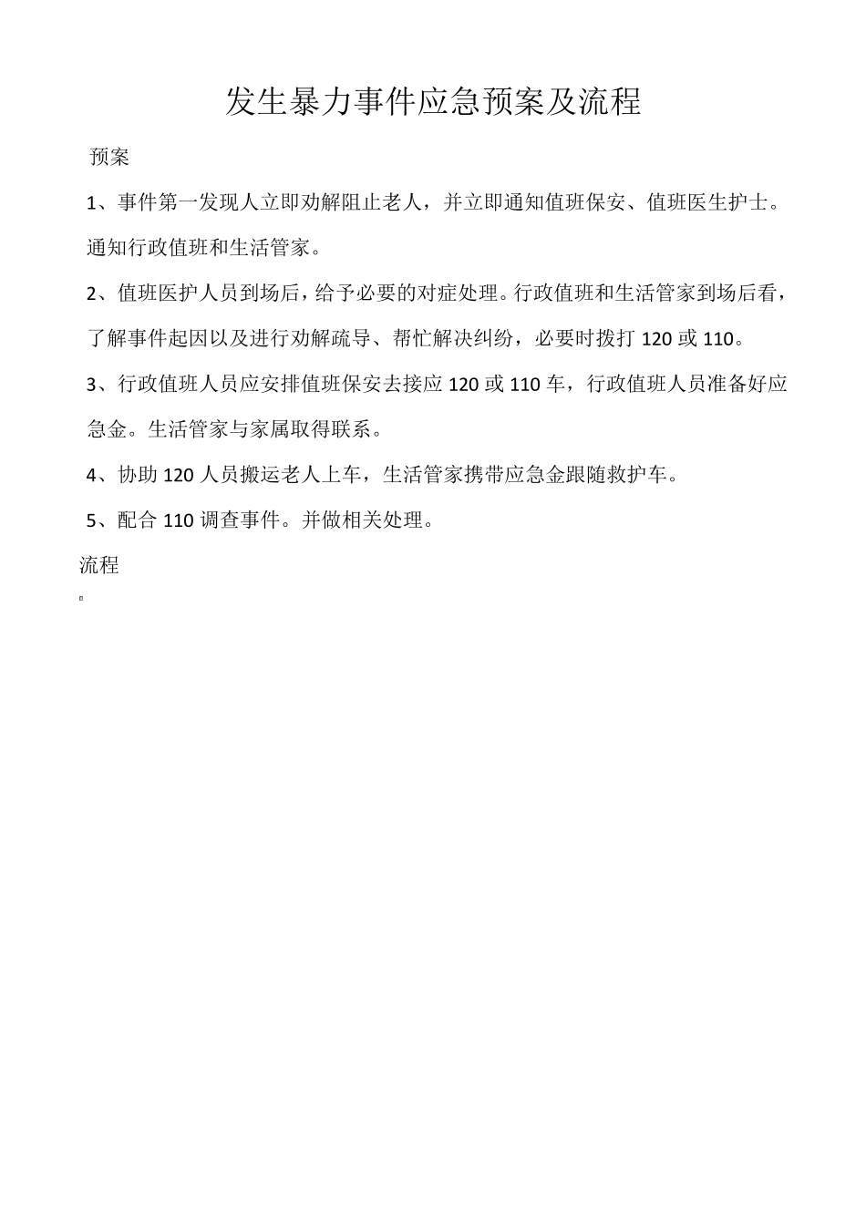 自伤、伤人、跌倒、坠床、误吸、走失、烫伤、食物中毒应急处理预案及流程_第2页