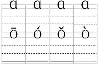 自制拼音卡片(带声调带四线格)