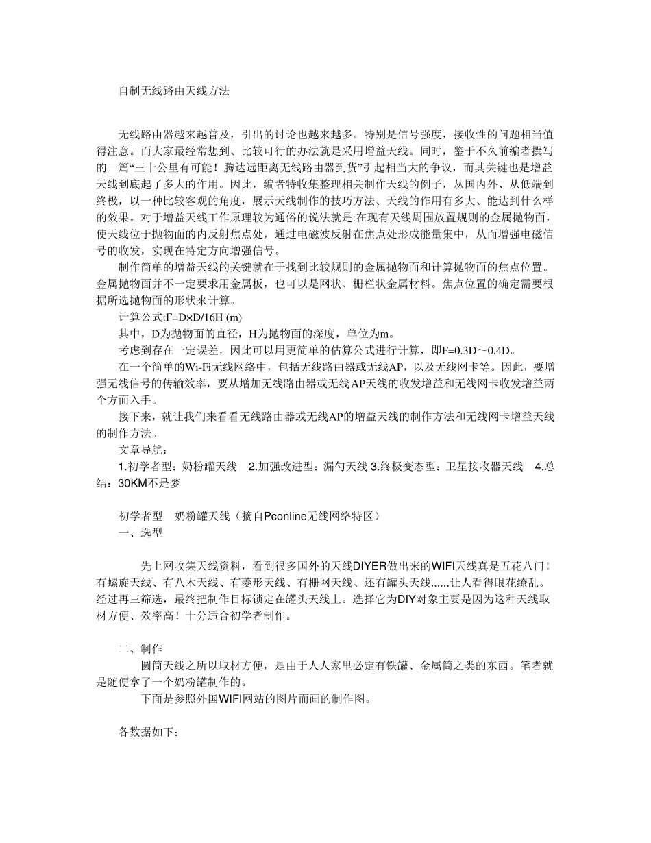 自制无线路由天线方法_第1页