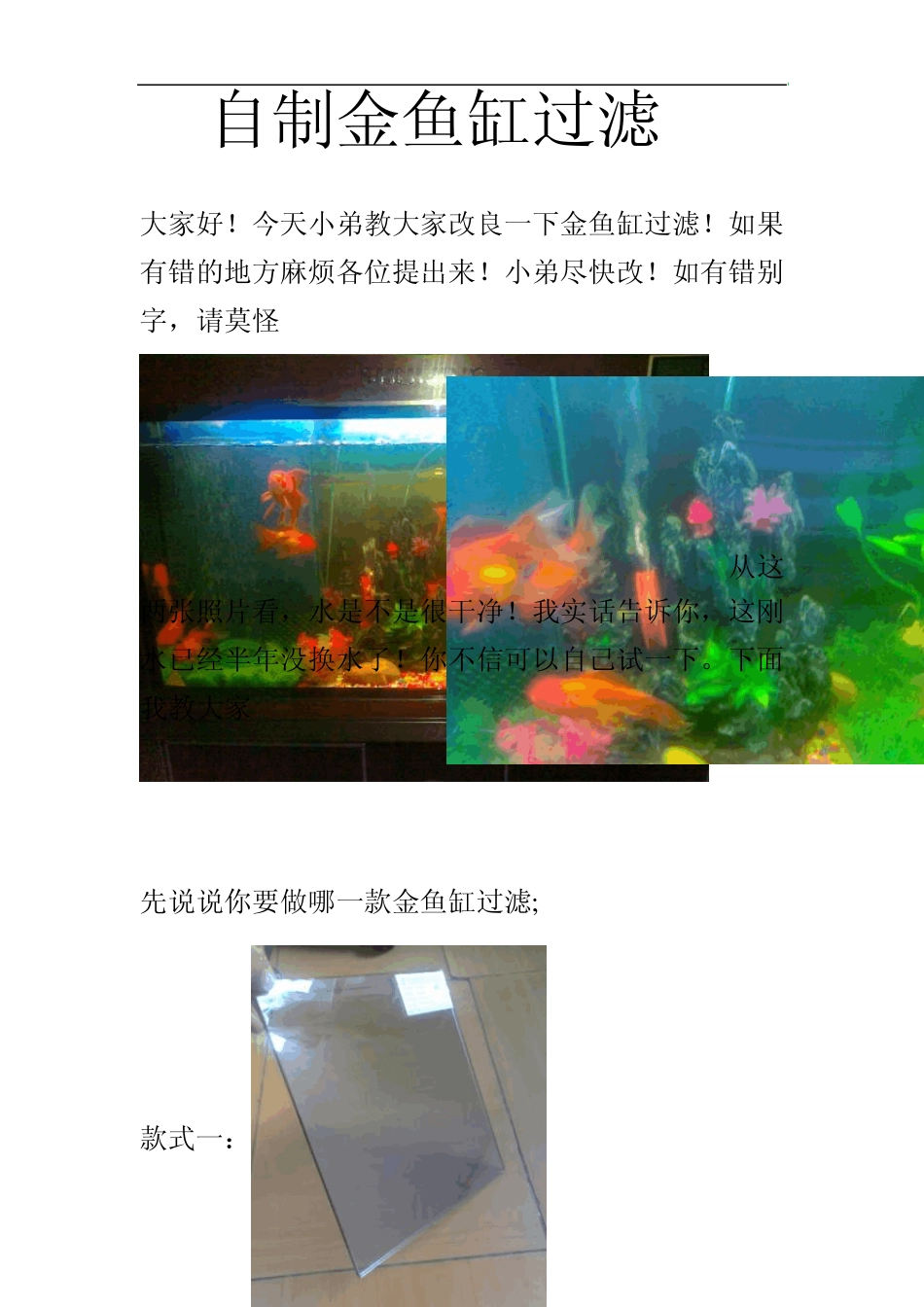 自制金鱼缸过滤系统_第1页