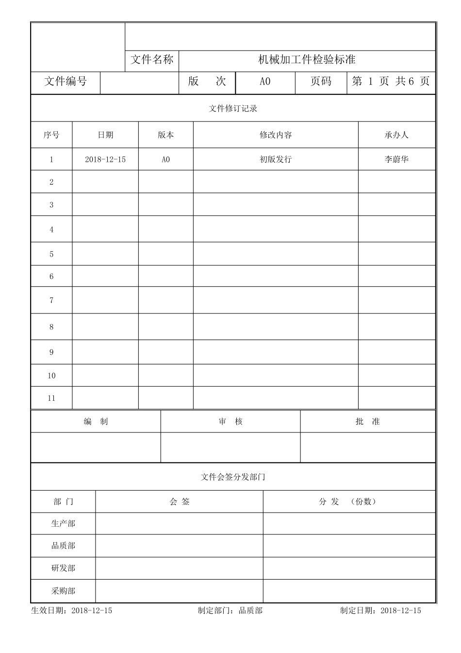 自动化设备机械加工件来料检验标准_第1页