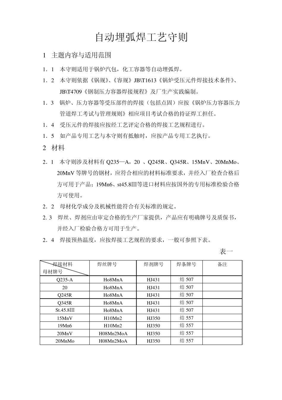 自动埋弧焊工艺守则_第1页