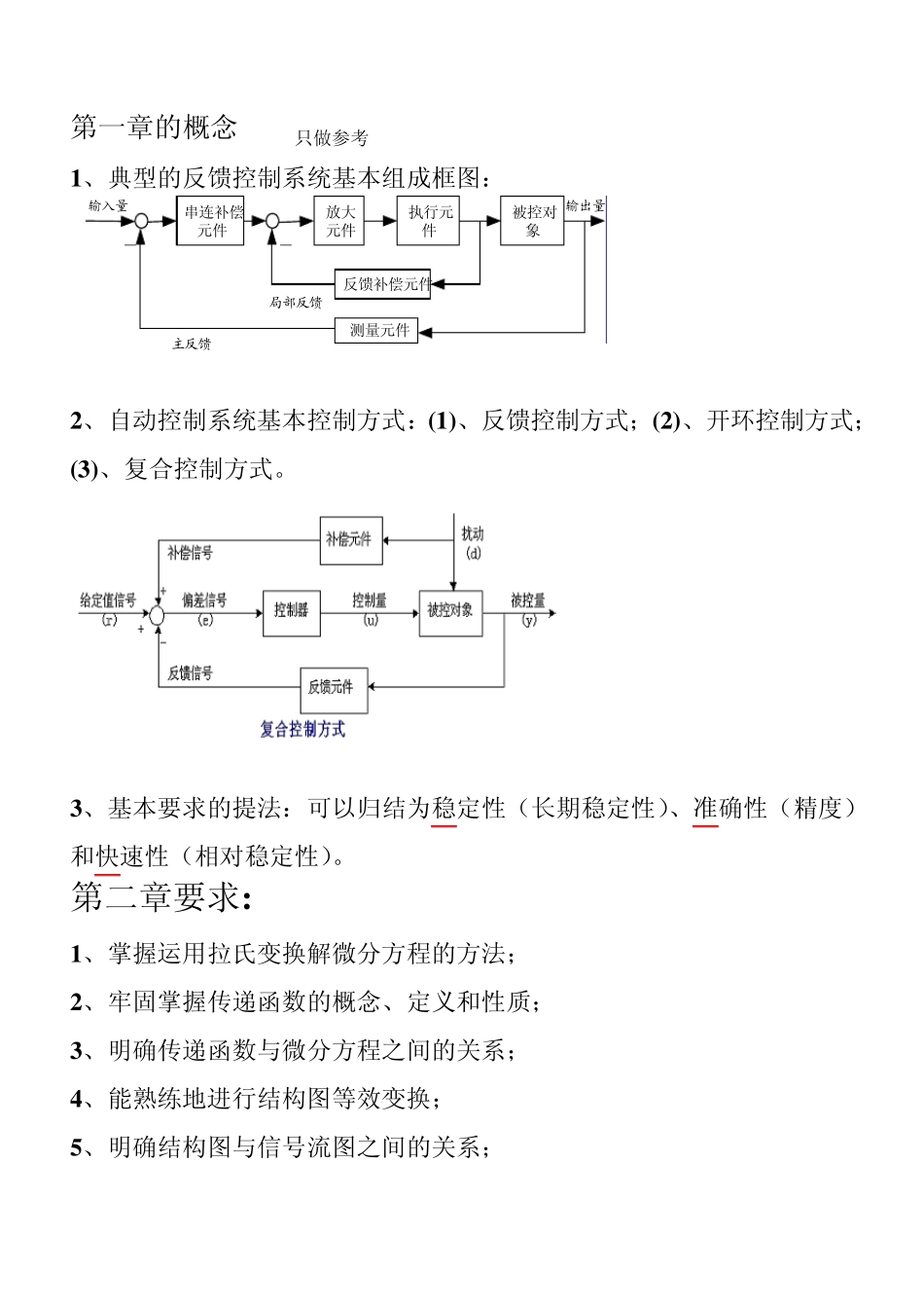 自动控制原理的各章重点考题与解析_第1页