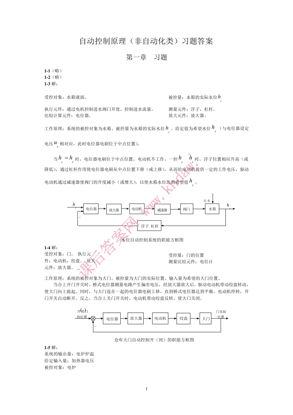 自动控制原理答案完全版_第二版(孟庆明)_第1页
