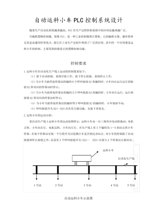 自动运料小车PLC控制系统设计