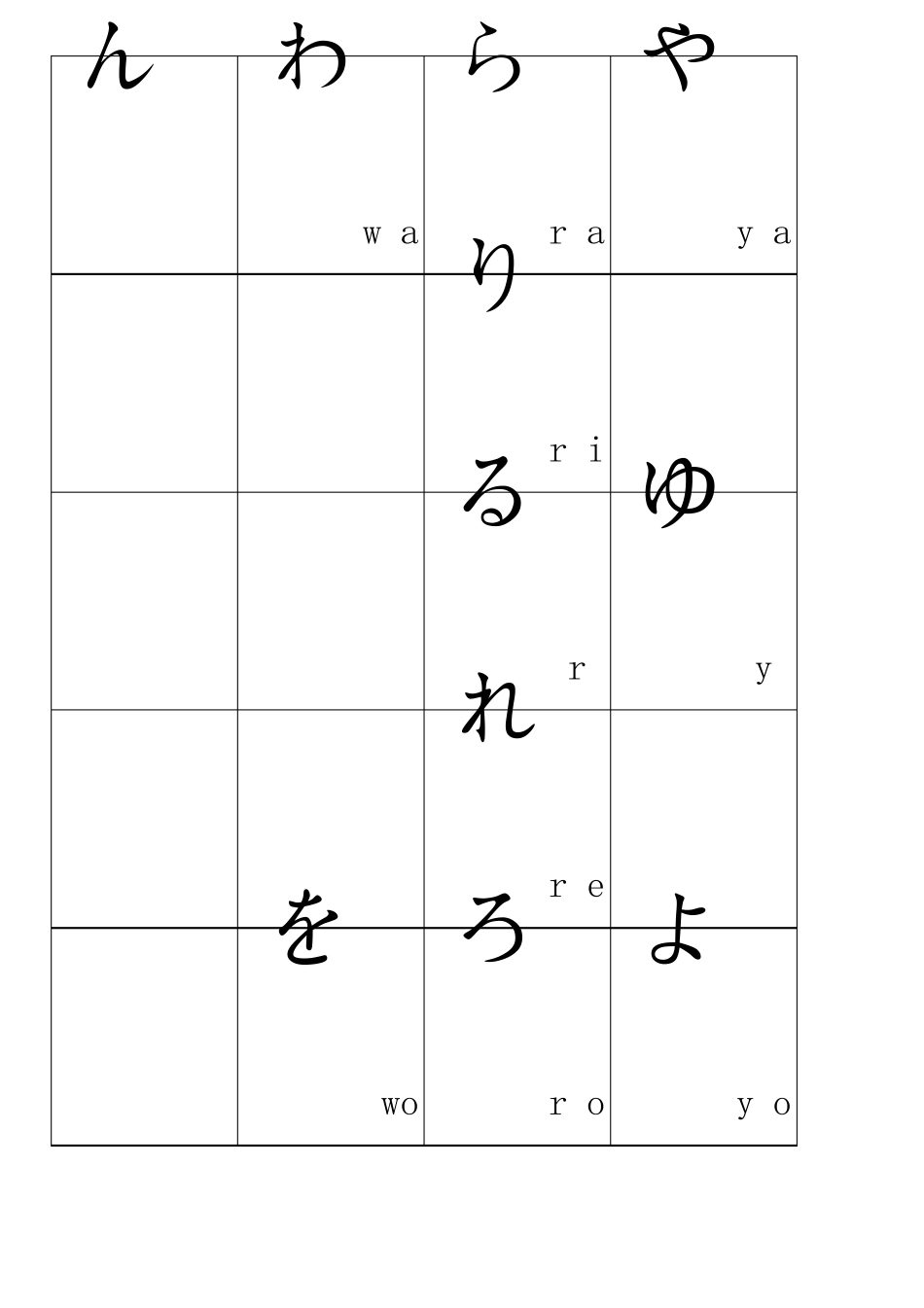 自己打印制作_五十音图_卡片_第1页
