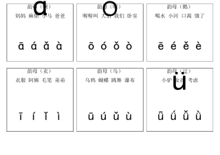 自己整理汉语拼音字母表卡片读音