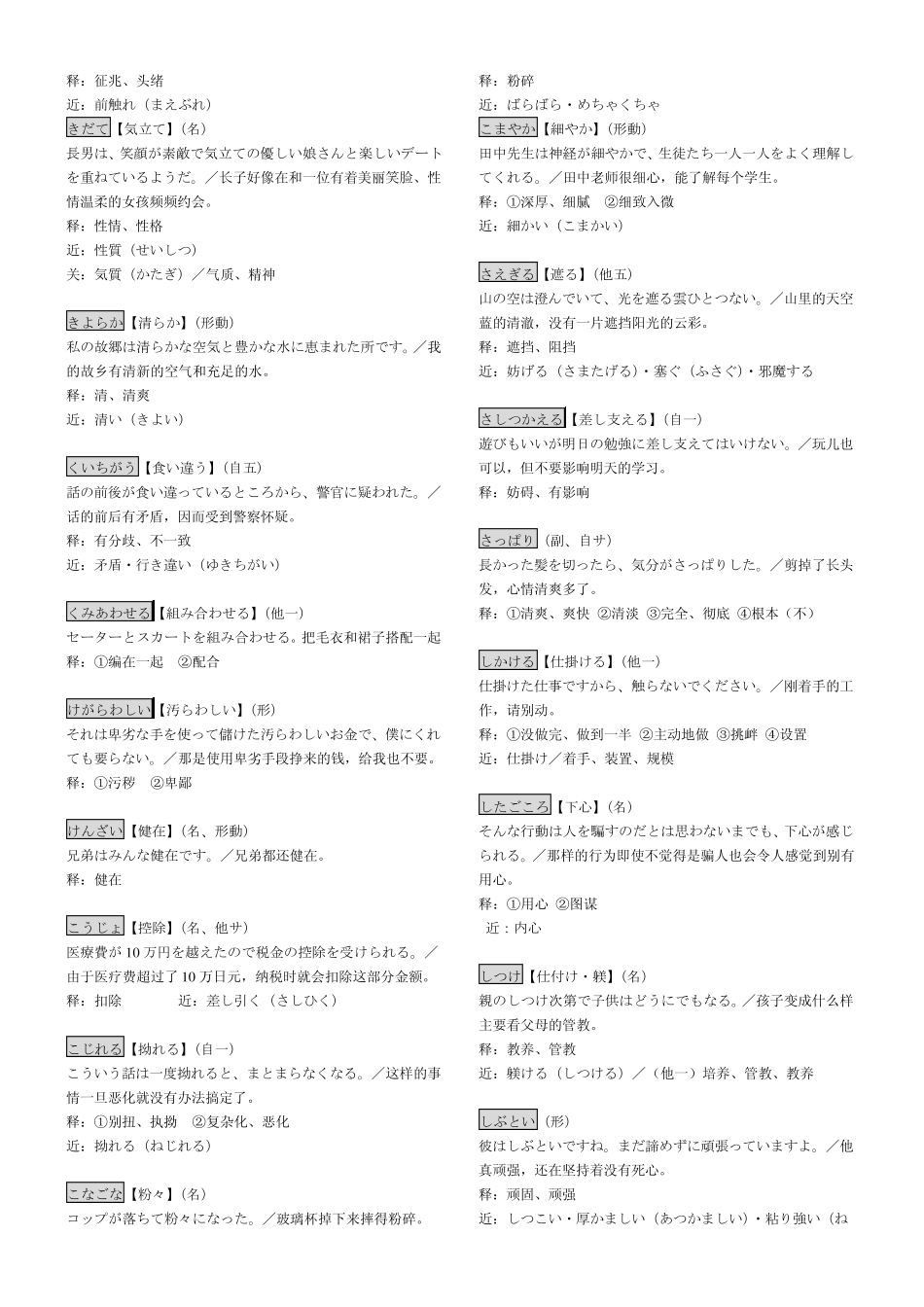 自己整理的突破新日语能力考试文字词汇N1级11_第2页