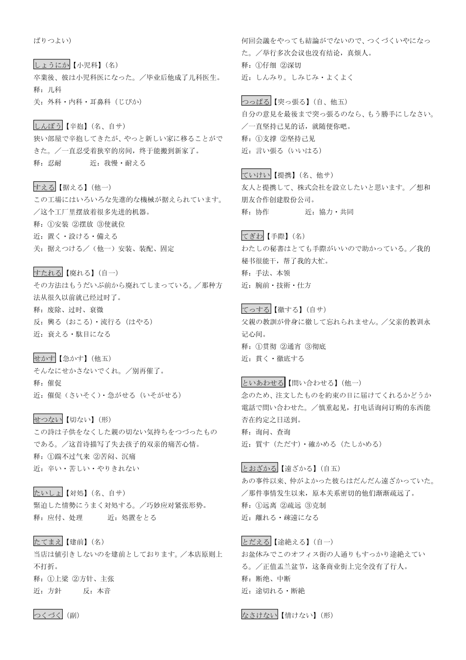 自己整理的突破新日语能力考试文字词汇N1级11_第3页