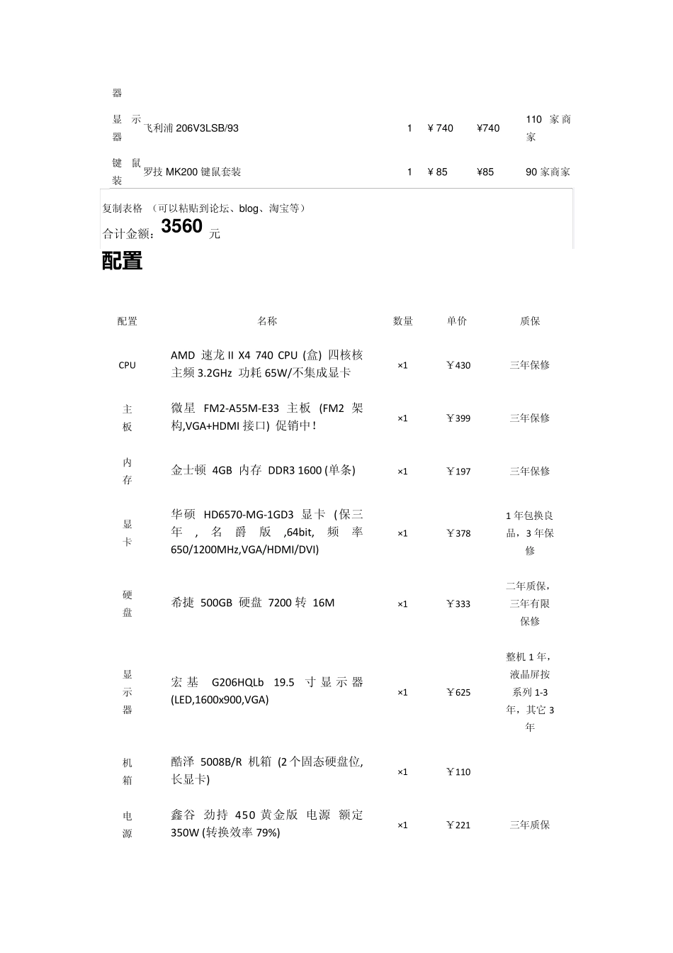 自己组装电脑配置清单四款_第2页
