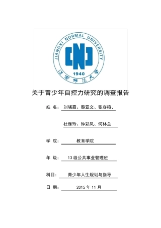 自控力调查报告