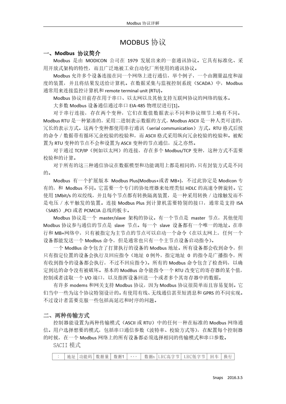 自整理ModbusRTU协议_第1页