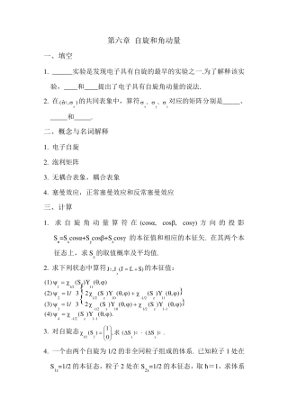 自旋和角动量