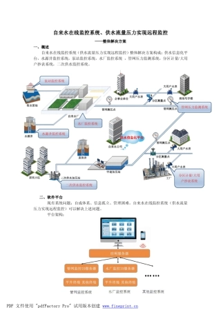 自来水在线监控系统、供水流量压力实现远程监控